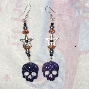 Hand made resin and beads earrings